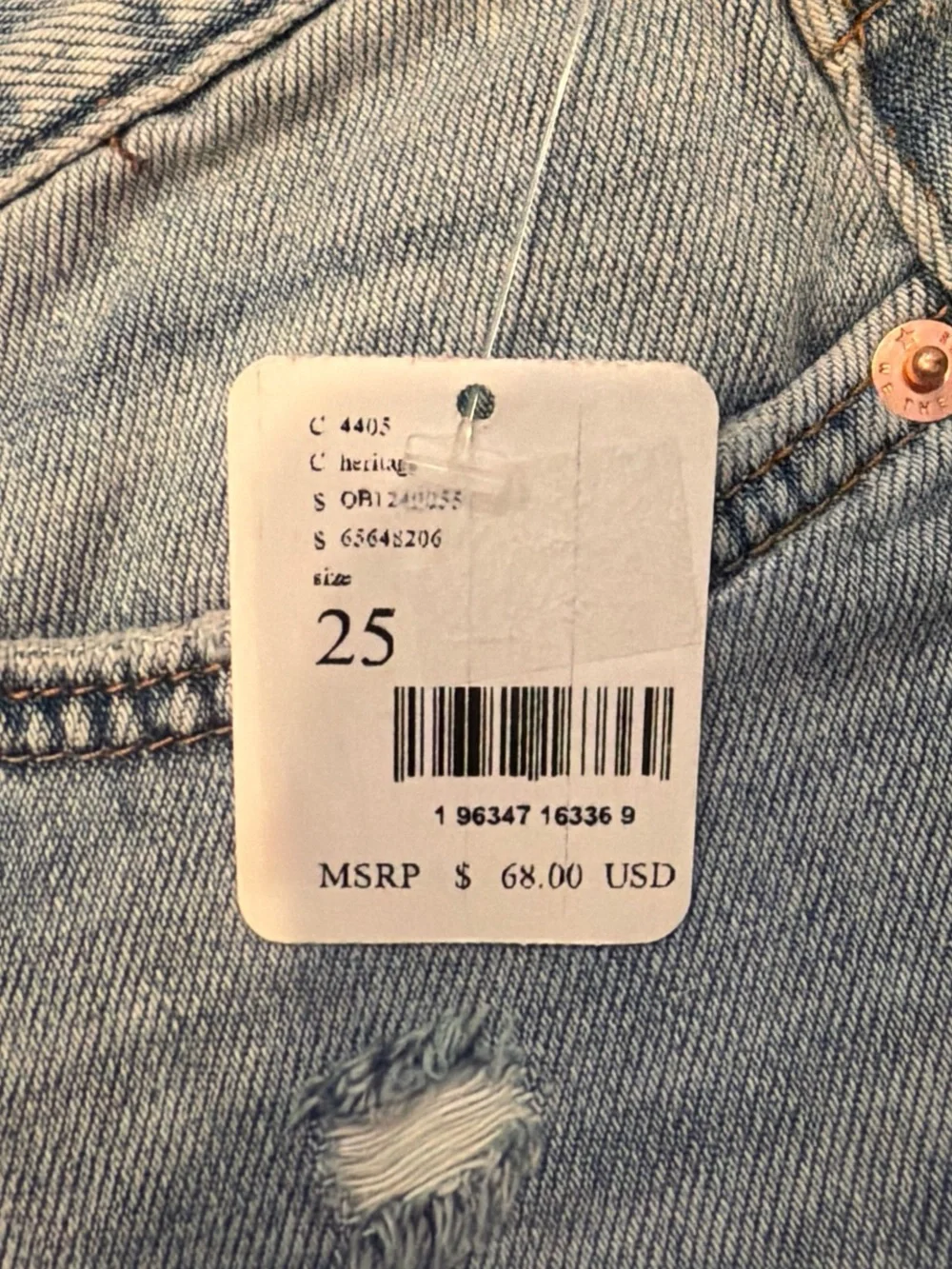 NWT Free People Denim Shorts, Size 25